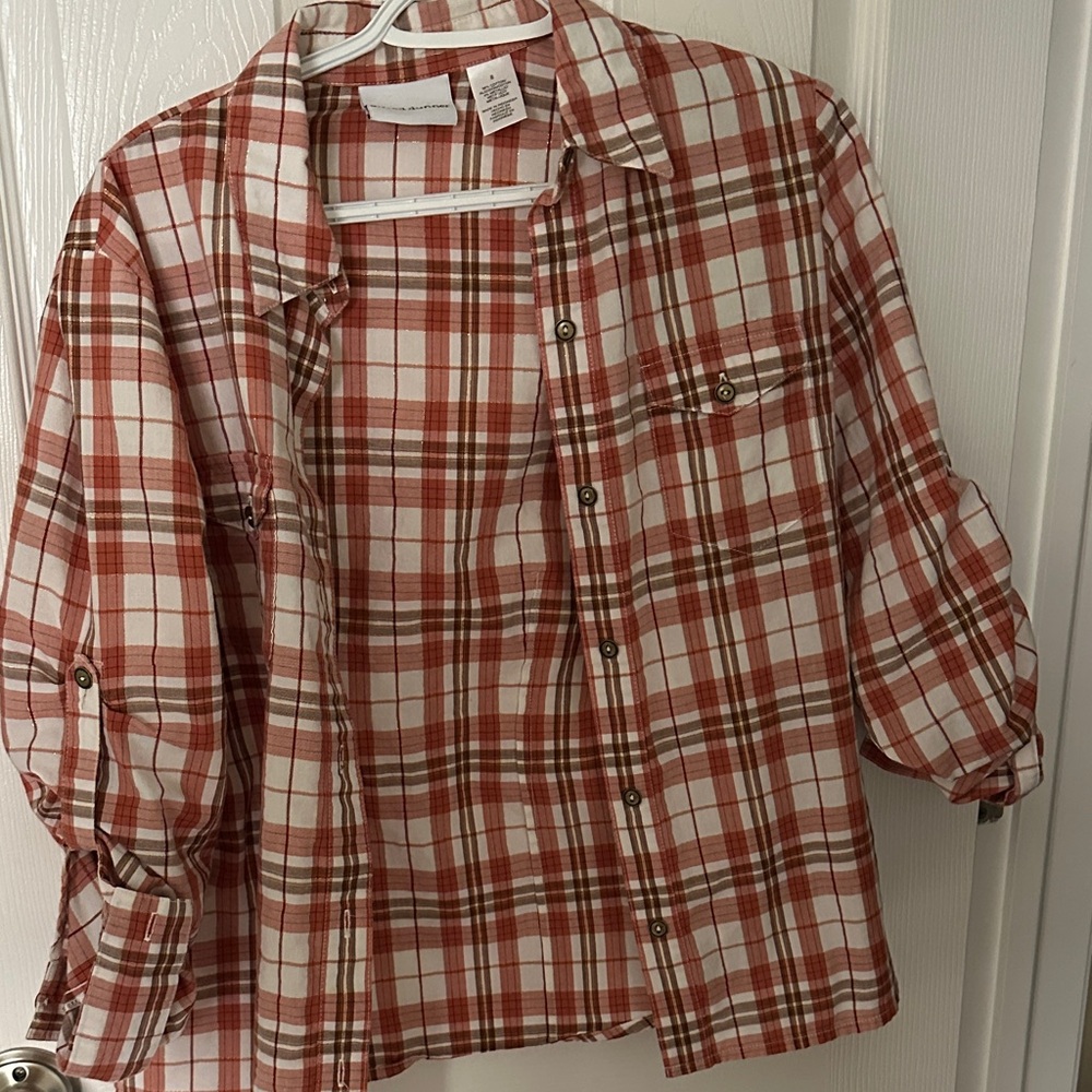 Alfred Dunner Red and White Plaid Blouse
